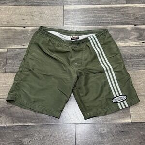 VTG 90s Bullhead All Terrain Swim Trunks Nylon Olive Green Board Shorts Mens XL